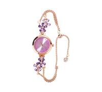 Lkvent Watches smart Women's Bracelet Watches Ladies Quartz Wrist Watch Bezel with Crystals in Movement Premium for Gift Digital(Lila)