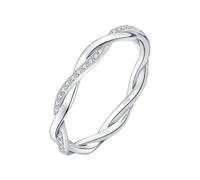 LKVGA Love Rope Infinity Stackable Band Ring for Woman Yellow Rose Gold Plated(Yellow Gold Plated,6)