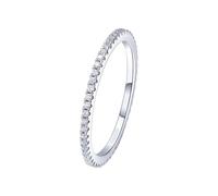 LKVGA Paved Simulated Diamond Stackable Rings, Women Gold Plated Bands Colored(White,10)