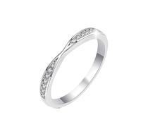 LKVGA Wedding Rings Round Brilliant Cut Half Band 3mm Diamond Wedding Ring for Women Men(Black,WITH BOX_6)