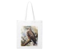 LKVNSWERT A Puff in Time Weed Marijuana Canvas Tote Bag for Women Grocery Shopping Bags Reusable Shoulder Tote Purse Handbags, Watercolor of Hawk Sitting in the Tree, One Size