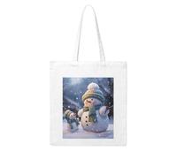 LKVNSWERT A Puff in Time Weed Marijuana Canvas Tote Bag for Women Grocery Shopping Bags Reusable Shoulder Tote Purse Handbags, Winter Snowman, One Size
