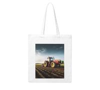 LKVNSWERT Blue Musical Notes Canvas Tote Bag for Women Grocery Shopping Bags Reusable Shoulder Tote Purse Handbags, Tractor Farm, One Size