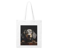 LKVNSWERT English-Bulldog Canvas Tote Bag for Women Grocery Shopping Bags Reusable Shoulder Tote Purse Handbags, Pad Dachshund, One Size