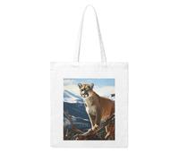 LKVNSWERT Funny raccoon Canvas Tote Bag for Women Grocery Shopping Bags Reusable Shoulder Tote Purse Handbags, Panther Mountain Lion, One Size