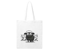 LKVNSWERT Grim-Reaper Canvas Tote Bag for Women Grocery Shopping Bags Reusable Shoulder Tote Purse Handbags, Cartoon Black White Sheep, One Size