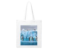 LKVNSWERT Grim-Reaper Canvas Tote Bag for Women Grocery Shopping Bags Reusable Shoulder Tote Purse Handbags, Penguins on the Iceberg, One Size