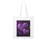 LKVNSWERT Grim-Reaper Canvas Tote Bag for Women Grocery Shopping Bags Reusable Shoulder Tote Purse Handbags, Purple Hearts, One Size