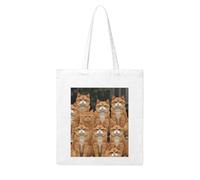 LKVNSWERT Moose Mountain Pine Tree Wilderness Canvas Tote Bag for Women Grocery Shopping Bags Reusable Shoulder Tote Purse Handbags, Orange Cats, One Size