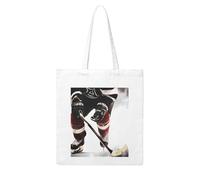 LKVNSWERT Moose Mountain Pine Tree Wilderness Canvas Tote Bag for Women Grocery Shopping Bags Reusable Shoulder Tote Purse Handbags, Ice Hockey Pattern, One Size