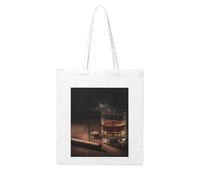 LKVNSWERT Old west guitar Canvas Tote Bag for Women Grocery Shopping Bags Reusable Shoulder Tote Purse Handbags, Cigar & Whiskey, One Size
