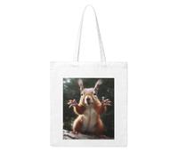 LKVNSWERT Pitbull Dogs Canvas Tote Bag for Women Grocery Shopping Bags Reusable Shoulder Tote Purse Handbags, Squirrel Funny Animal, One Size