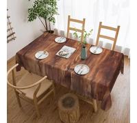 LKVNSWERT Rectangle Table Cloth 54x72 Inch Wrinkle and Stain Resistant Fabric Tablecloth for Dining Table Kitchen Farmhouse Table Cloth Brown Wood Grain Table Cover for Dining Party Buffet Wedding