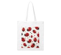 LKVNSWERT Red Pandas Canvas Tote Bag for Women Grocery Shopping Bags Reusable Shoulder Tote Purse Handbags, Red Ladybug, One Size