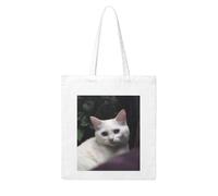 LKVNSWERT Rubber ducks Canvas Tote Bag for Women Grocery Shopping Bags Reusable Shoulder Tote Purse Handbags, White Cat, One Size