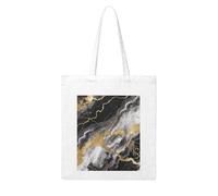LKVNSWERT San Francisco Golden Gate Bridge Canvas Tote Bag for Women Grocery Shopping Bags Reusable Shoulder Tote Purse Handbags, Black White Gold Foil Marble, One Size