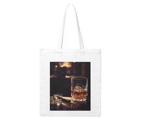 LKVNSWERT Sheeps Watercolor Canvas Tote Bag for Women Grocery Shopping Bags Reusable Shoulder Tote Purse Handbags, Whisky and Cigar, One Size