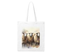 LKVNSWERT Sheeps Watercolor Canvas Tote Bag for Women Grocery Shopping Bags Reusable Shoulder Tote Purse Handbags, Sheeps Watercolor, One Size
