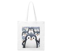 LKVNSWERT Winter White Owl Canvas Tote Bag for Women Grocery Shopping Bags Reusable Shoulder Tote Purse Handbags, Cute Penguin, One Size