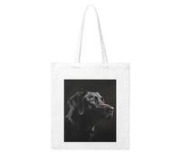 LKVNSWERT Winter White Owl Canvas Tote Bag for Women Grocery Shopping Bags Reusable Shoulder Tote Purse Handbags, Black Labrador, One Size