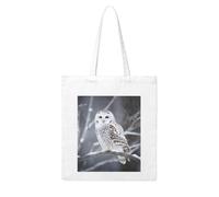 LKVNSWERT Winter White Owl Canvas Tote Bag for Women Grocery Shopping Bags Reusable Shoulder Tote Purse Handbags, Winter White Owl, One Size