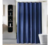 Lkw Ogechi Extra Wide Navy Blue Mildew Proof Shower Curtain 180x220 cm, 200/220/240 CM Drop Waterproof Polyester Bathtub Curtain, Washable Quick Drying Bathroom Shower Curtains, Weighted Hem