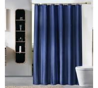 Lkw Ogechi Extra Wide Navy Blue Mildew Proof Shower Curtain 200x200 cm, 200/220/240 CM Drop Waterproof Polyester Bathtub Curtain, Washable Quick Drying Bathroom Shower Curtains, Weighted Hem