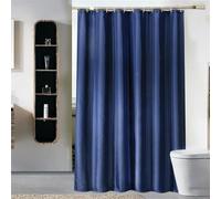 Lkw Ogechi Extra Wide Navy Blue Mildew Proof Shower Curtain 220x200 cm, 200/220/240 CM Drop Waterproof Polyester Bathtub Curtain, Washable Quick Drying Bathroom Shower Curtains, Weighted Hem