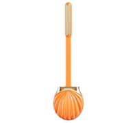 Lkw Ogechi Orange Silicone Toilet Brush with Holder, Long Handle Toilet Brush, Shell Shape Toilet Brush Set, Toilet Brush with Quick Drying Holder Set for Bathroom