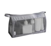 Lkw Ogechi Portable Breathable Travel Toiletry Bag, Compact Grey Travel Toiletry Organizer Bag, Space Saving and Lightweight Travel Wash Bags, Mesh See Through Wash Bag for Women and Men