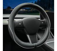 LKWLIKEI Nappa Leather Ultra-Thin Steering Wheel Cover, for Tesla Model 3/Y Steering Wheel Cover, Non-Slip Design and Interior Modification of car Accessories.
