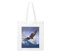 LKWSCGHM Bald Eagle Flying Canvas Tote Bag Aesthetic for Women Reusable Grocery Bags Large Cloth Cotton Tote with Handle Foldable Lightweight Shopping Bags Shoulder Bag for Beach Holiday