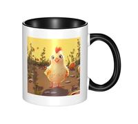 LKWSCGHM Chicken Chick Coffee Mugs with Handle 11 oz Large Porcelain Mug for Hot/Cold Beverages, Ceramic Tea Cups for Men Women Funny Coffee Cup Housewarming Wedding Gift