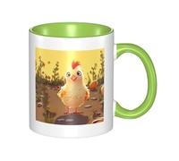LKWSCGHM Chicken Chick Coffee Mugs with Handle 11 oz Large Porcelain Mug for Hot/Cold Beverages, Ceramic Tea Cups for Men Women Funny Coffee Cup Housewarming Wedding Gift