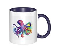 LKWSCGHM Colorful Octopus Coffee Mugs with Handle 11 oz Large Porcelain Mug for Hot/Cold Beverages, Ceramic Tea Cups for Men Women Funny Coffee Cup Housewarming Wedding Gift