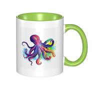 LKWSCGHM Colorful Octopus Coffee Mugs with Handle 11 oz Large Porcelain Mug for Hot/Cold Beverages, Ceramic Tea Cups for Men Women Funny Coffee Cup Housewarming Wedding Gift