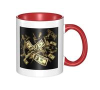 LKWSCGHM Dollar Sign Money Coffee Mugs with Handle 11 oz Large Porcelain Mug for Hot/Cold Beverages, Ceramic Tea Cups for Men Women Funny Coffee Cup Housewarming Wedding Gift