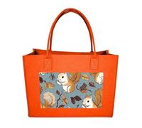 LKWSCGHM Felt Tote Bag for Women Cute Squirrel Satchel Bags Large Reusable Grocery Shopping Bag Beach Handbags, Fruit Orange-style, One Size