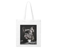 LKWSCGHM French Bulldog Canvas Tote Bag Aesthetic for Women Reusable Grocery Bags Large Cloth Cotton Tote with Handle Foldable Lightweight Shopping Bags Shoulder Bag for Beach Holiday