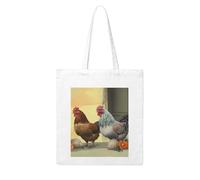 LKWSCGHM Italian Chickens Canvas Tote Bag Aesthetic for Women Reusable Grocery Bags Large Cloth Cotton Tote with Handle Foldable Lightweight Shopping Bags Shoulder Bag for Beach Holiday