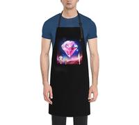 LKWSCGHM Pretty Diamond Aprons for Women with 2 Pockets, Kitchen Cooking Apron for Men, Water and Oil Resistant, Adjustable Bib Apron Extra Long Work Aprons for Dishwashing, Dog Grooming