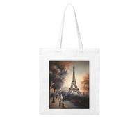 LKWSCGHM Romantic Paris Eiffel Tower Canvas Tote Bag Aesthetic for Women Reusable Grocery Bags Large Cloth Cotton Tote with Handle Foldable Lightweight Shopping Bags Shoulder Bag for Beach Holiday
