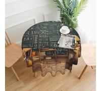 LKWSCGHM Round Tablecloth 60 inch, Math Table Cloth Waterproof and Stain Resistant, Decorative Farmhouse Table Cover for Dining Tables, Buffet Parties and Camping