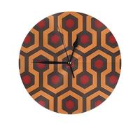 LKWSCGHM Shining Overlook Wall Clock Modern 10 Inch Silent Non-Ticking Wall Clocks Battery Operated - Analog Clock Decorative Round Wooden Clocks for Office, Home, Bathroom, Kitchen