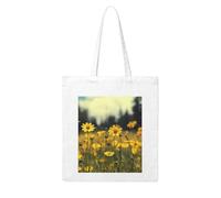 LKWSCGHM Summer yellow flowers Canvas Tote Bag Aesthetic for Women Reusable Grocery Bags Large Cloth Cotton Tote with Handle Foldable Lightweight Shopping Bags Shoulder Bag for Beach Holiday