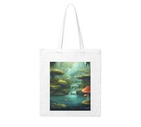 LKWSCGHM View of Fantasy River Canvas Tote Bag Aesthetic for Women Reusable Grocery Bags Large Cloth Cotton Tote with Handle Foldable Lightweight Shopping Bags Shoulder Bag for Beach Holiday