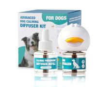 LKXDOV Dog Calming Diffuser, Calming Pheromones Diffuser Kit Appeasing Pheromone Diffuser to Calm (1Plug in+1Refill) for Anxiety Relief Reduce Aggression Fighting Barking Stress