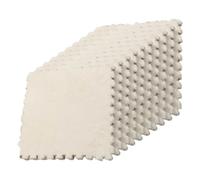 LKXHarleya 10PCS Soft Interlocking Patchwork Mat, 11.81 x 11.81" Plush Puzzle Carpet for Home Floor Decoration, White