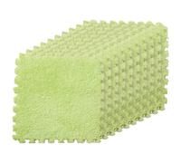 LKXHarleya 10PCS Soft Interlocking Patchwork Mat, 11.81 x 11.81" Plush Puzzle Carpet for Home Floor Decoration, Green
