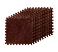 LKXHarleya 10PCS Soft Interlocking Patchwork Mat, 11.81 x 11.81" Plush Puzzle Carpet for Home Floor Decoration, Coffee